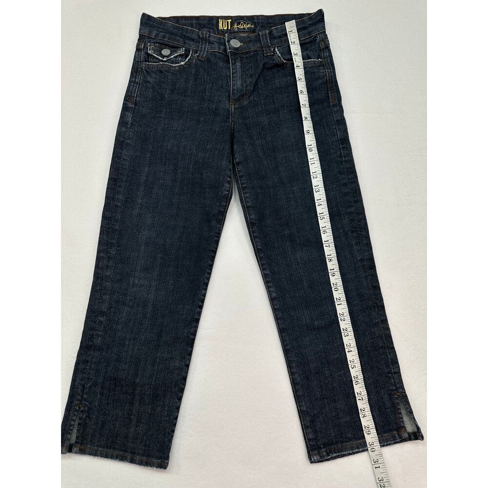 KUT From The Kloth Y2K Dark Wash Cropped Flap Pocket Jeans Size 2 - Picture 11 of 13